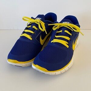 Nike Free Run ID Men’s Royal Blue Sneakers with Yellow Highlights